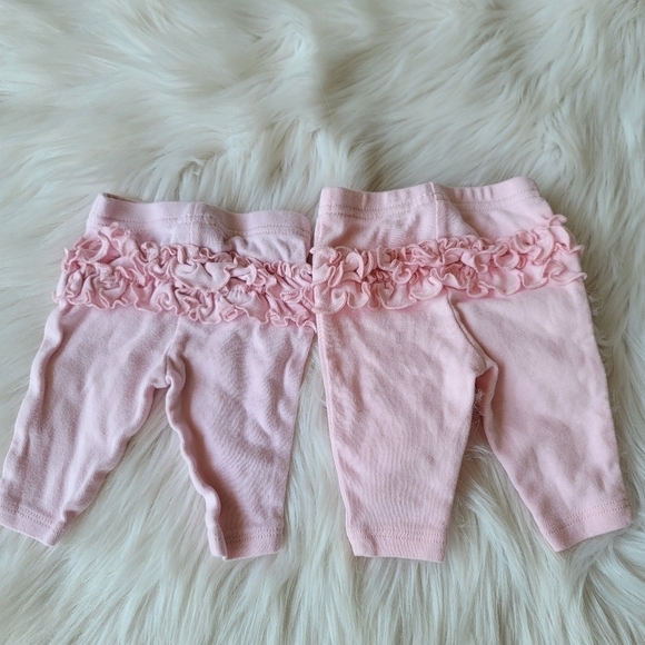 Carters Child of Mine Little Girl Pink Ruffle Bottom Pants Size Newborn - Picture 5 of 8